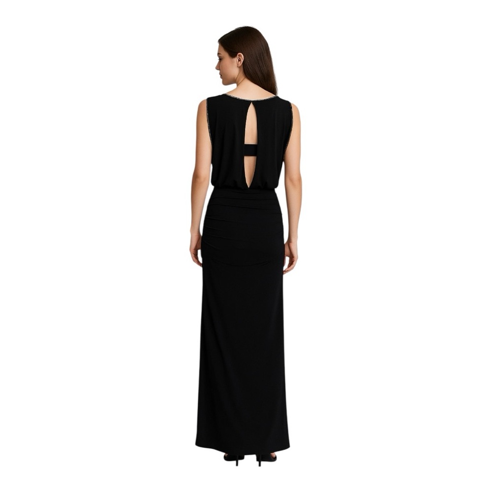 Black Sleeveless Maxi Dress From Laundry by Shelli Segal Sz 2 Cocktail Occasion - Picture 3 of 10